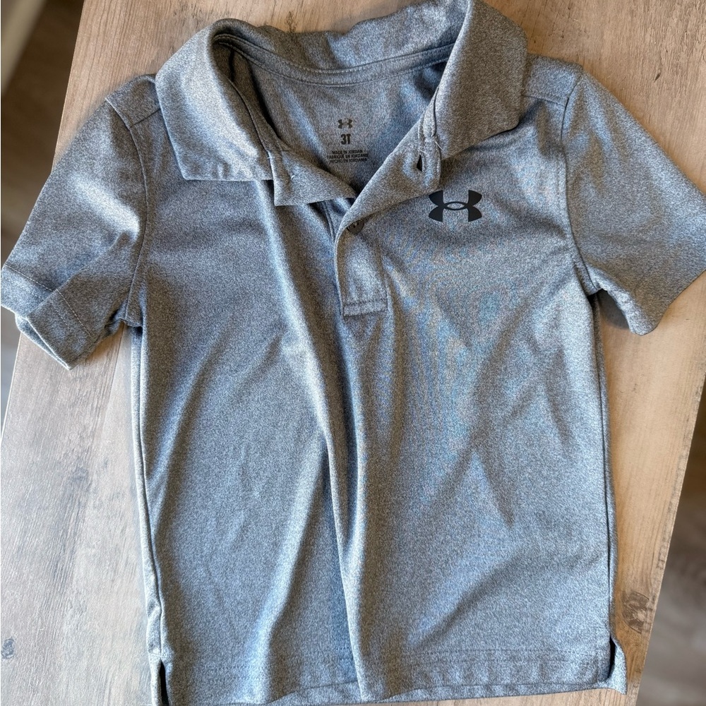 Under Armour Kids Polo in Heather Gray